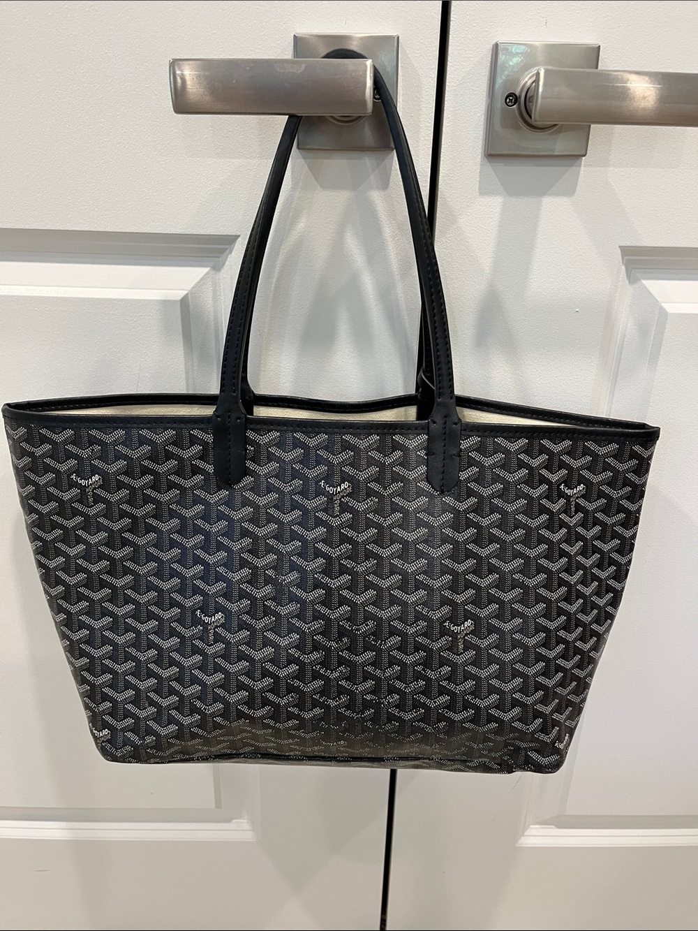 Black Patterned Tote Bag